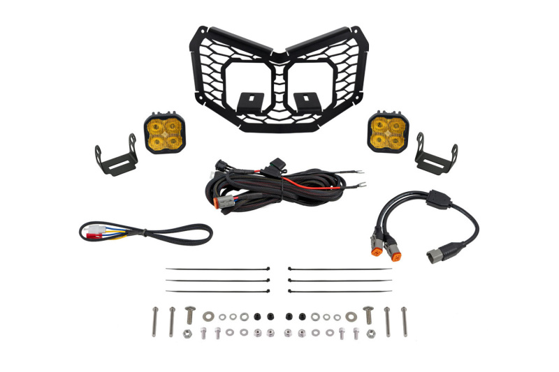 Can-Am Maverick X3 LED Grille Kit - Front - Diode Dynamics - Stage Series Sport - Yellow - `17-`25